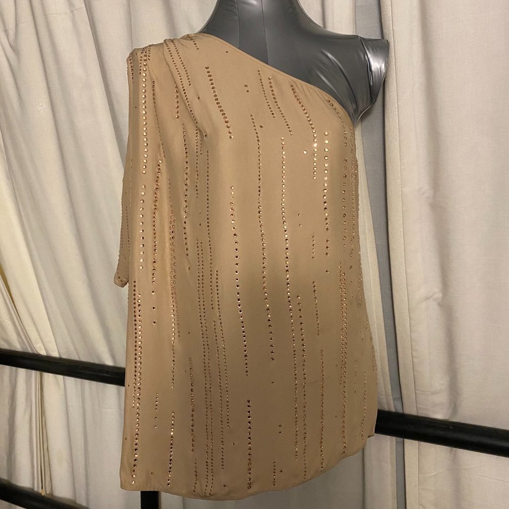 NWT Stella McCartney beige top with pink crystals